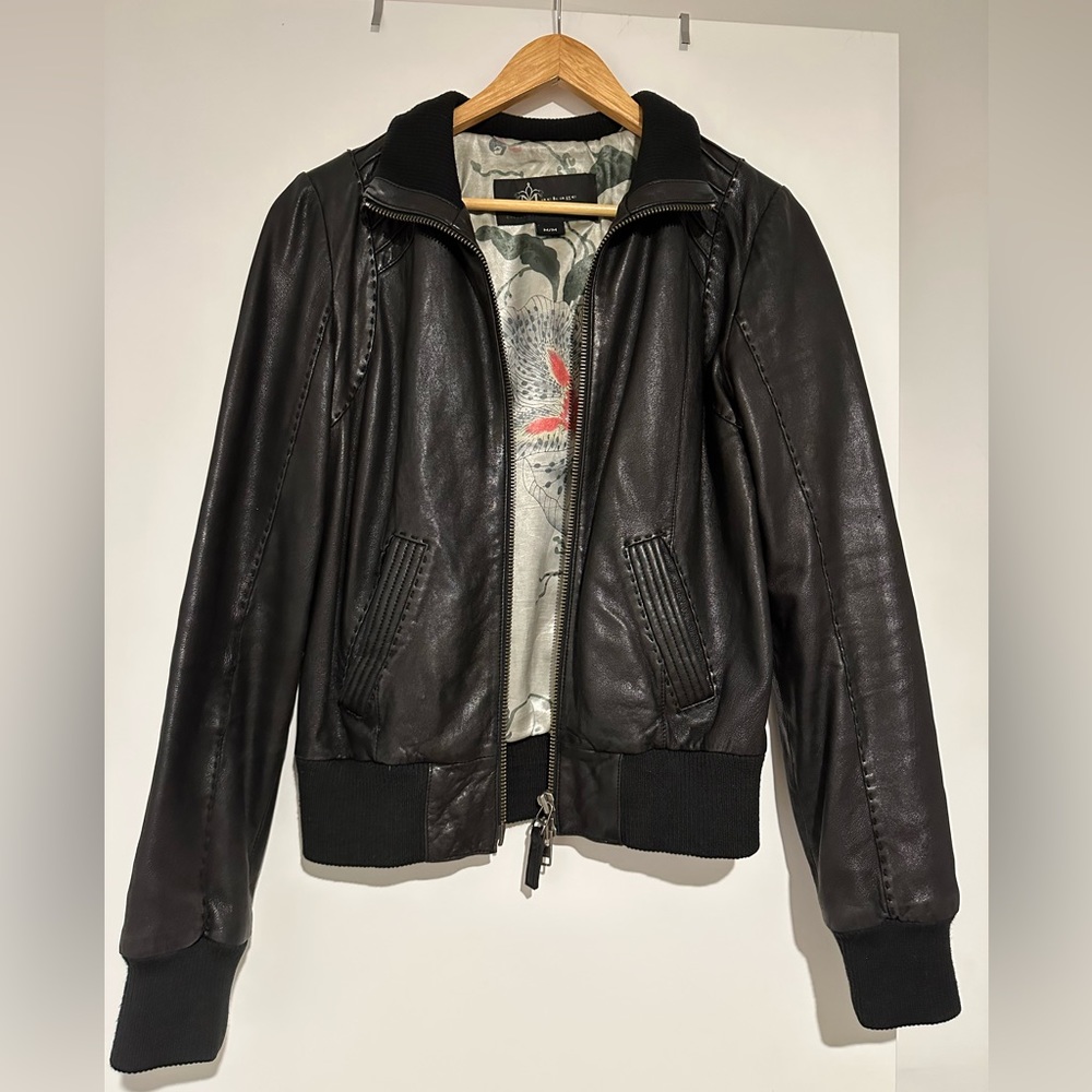 Mackage for Aritzia leather bomber jacket, size M